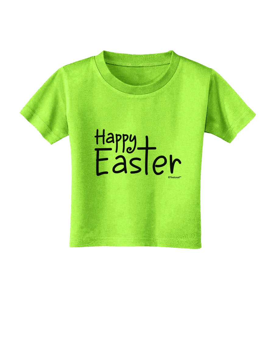 Happy Easter with Cross Toddler T-Shirt by TooLoud-Toddler T-Shirt-TooLoud-White-2T-Davson Sales