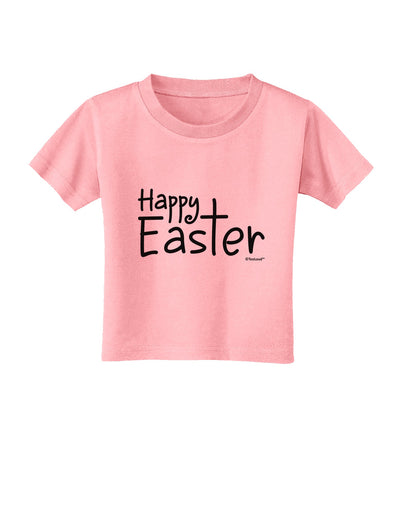 Happy Easter with Cross Toddler T-Shirt by TooLoud-Toddler T-Shirt-TooLoud-Candy-Pink-2T-Davson Sales