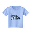 Happy Easter with Cross Toddler T-Shirt by TooLoud-Toddler T-Shirt-TooLoud-Aquatic-Blue-2T-Davson Sales