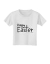 Happy Easter with Cross Toddler T-Shirt by TooLoud-Toddler T-Shirt-TooLoud-White-2T-Davson Sales