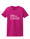 Happy Easter with Cross Womens Dark T-Shirt by TooLoud-Womens T-Shirt-TooLoud-Hot-Pink-Small-Davson Sales