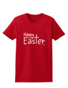 Happy Easter with Cross Womens Dark T-Shirt by TooLoud-Womens T-Shirt-TooLoud-Red-X-Small-Davson Sales