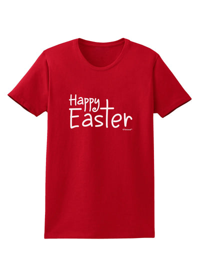 Happy Easter with Cross Womens Dark T-Shirt by TooLoud-Womens T-Shirt-TooLoud-Red-X-Small-Davson Sales