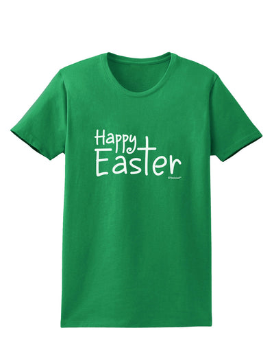 Happy Easter with Cross Womens Dark T-Shirt by TooLoud-Womens T-Shirt-TooLoud-Kelly-Green-X-Small-Davson Sales