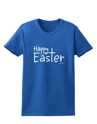 Happy Easter with Cross Womens Dark T-Shirt by TooLoud-Womens T-Shirt-TooLoud-Royal-Blue-X-Small-Davson Sales