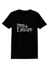 Happy Easter with Cross Womens Dark T-Shirt by TooLoud-Womens T-Shirt-TooLoud-Black-X-Small-Davson Sales