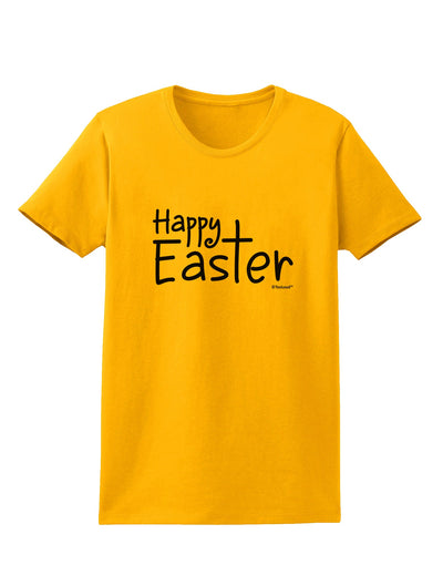 Happy Easter with Cross Womens T-Shirt by TooLoud-Womens T-Shirt-TooLoud-Gold-X-Small-Davson Sales