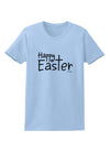 Happy Easter with Cross Womens T-Shirt by TooLoud-Womens T-Shirt-TooLoud-Light-Blue-X-Small-Davson Sales