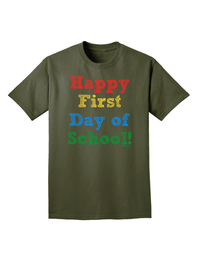 Happy First Day of School Adult Dark T-Shirt-Mens T-Shirt-TooLoud-Military-Green-Small-Davson Sales