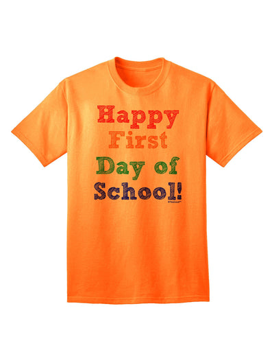 Happy First Day of School Adult T-Shirt-Mens T-Shirt-TooLoud-Neon-Orange-Small-Davson Sales