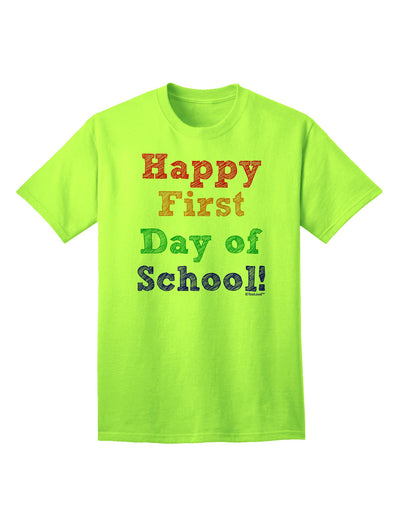 Happy First Day of School Adult T-Shirt-Mens T-Shirt-TooLoud-Neon-Green-Small-Davson Sales