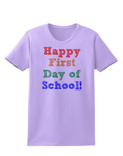 Happy First Day of School Womens T-Shirt-Womens T-Shirt-TooLoud-Lavender-X-Small-Davson Sales