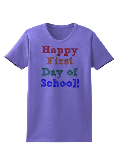 Happy First Day of School Womens T-Shirt-Womens T-Shirt-TooLoud-Violet-X-Small-Davson Sales