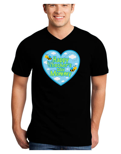 Happy First Mother's Day Mommy - Blue Adult Dark V-Neck T-Shirt by TooLoud-Mens V-Neck T-Shirt-TooLoud-Black-Small-Davson Sales