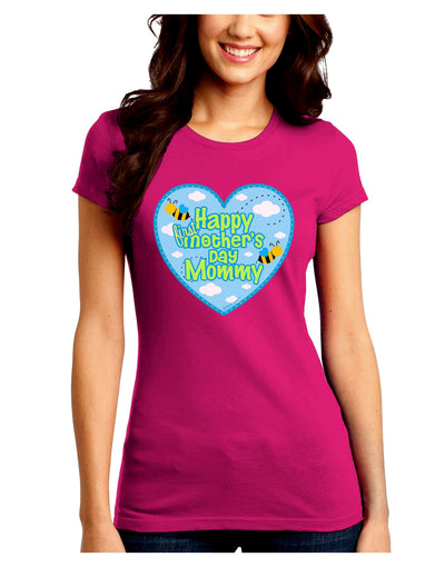 Happy First Mother's Day Mommy - Blue Juniors Crew Dark T-Shirt by TooLoud-T-Shirts Juniors Tops-TooLoud-Hot-Pink-Juniors Fitted Small-Davson Sales