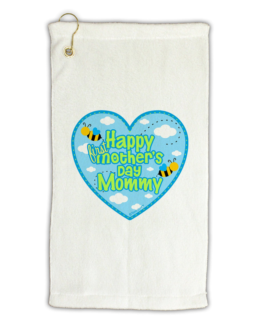 Happy First Mother's Day Mommy - Blue Micro Terry Gromet Golf Towel 16 x 25 inch by TooLoud-Golf Towel-TooLoud-White-Davson Sales