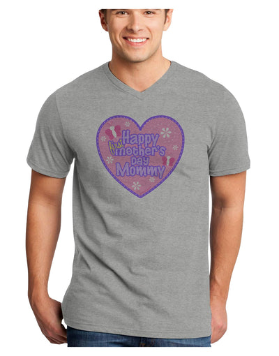 Happy First Mother's Day Mommy - Pink Adult V-Neck T-shirt by TooLoud-Mens V-Neck T-Shirt-TooLoud-HeatherGray-Small-Davson Sales