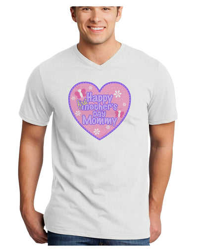 Happy First Mother's Day Mommy - Pink Adult V-Neck T-shirt by TooLoud-Mens V-Neck T-Shirt-TooLoud-White-Small-Davson Sales