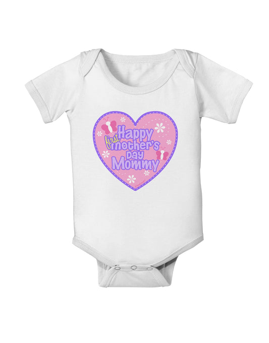 Happy First Mother's Day Mommy - Pink Baby Romper Bodysuit by TooLoud-Baby Romper-TooLoud-White-06-Months-Davson Sales
