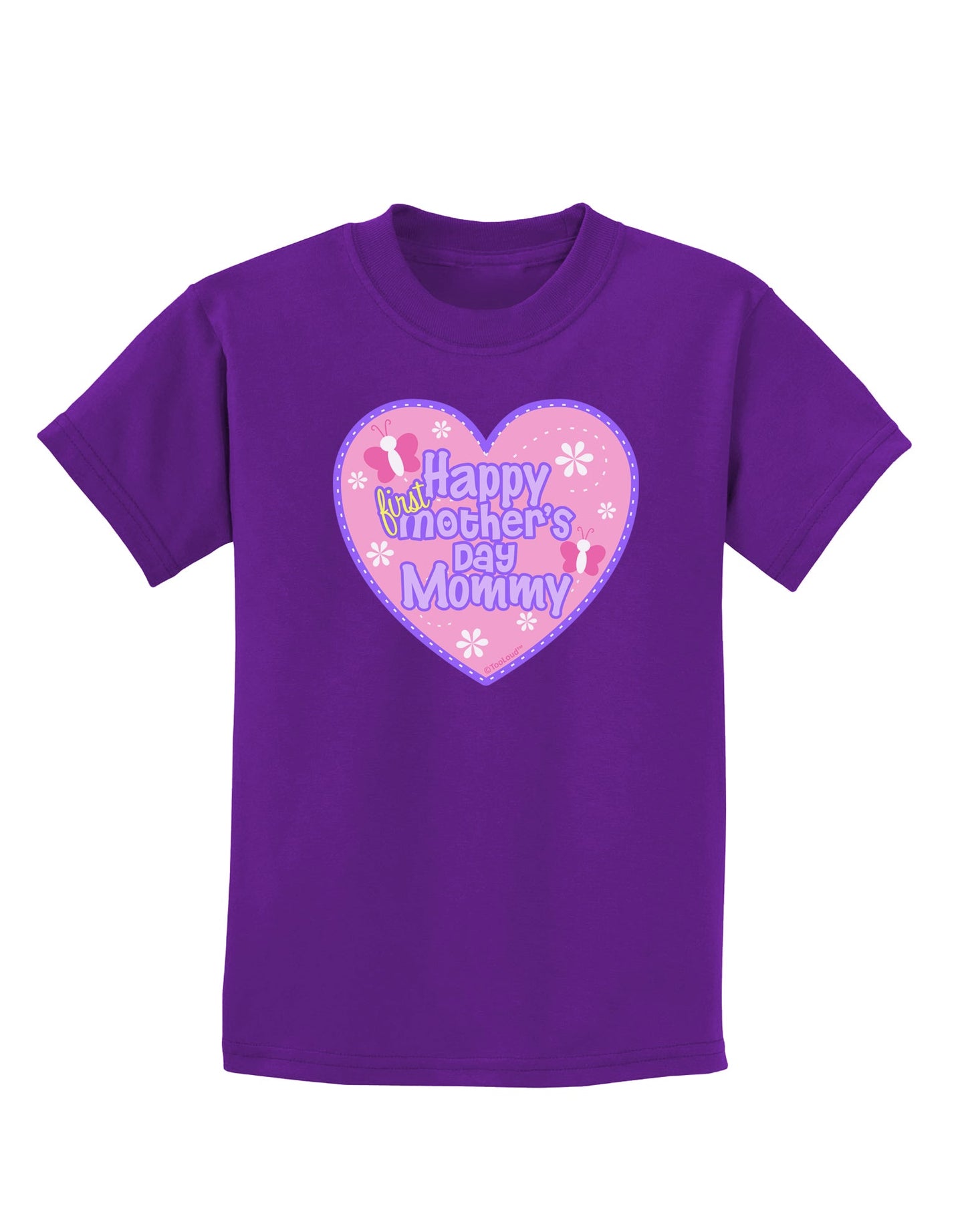 Happy First Mother's Day Mommy - Pink Childrens Dark T-Shirt by TooLoud-Childrens T-Shirt-TooLoud-Purple-X-Small-Davson Sales