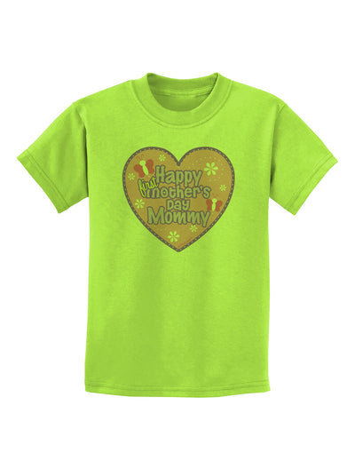 Happy First Mother's Day Mommy - Pink Childrens T-Shirt by TooLoud-Childrens T-Shirt-TooLoud-Lime-Green-X-Small-Davson Sales