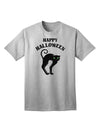 Happy Halloween: Adorable Black Cat Graphic Adult T-Shirt for Halloween Celebrations-Mens T-shirts-TooLoud-AshGray-Small-Davson Sales