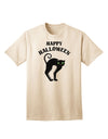 Happy Halloween: Adorable Black Cat Graphic Adult T-Shirt for Halloween Celebrations-Mens T-shirts-TooLoud-Natural-Small-Davson Sales