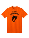 Happy Halloween: Adorable Black Cat Graphic Adult T-Shirt for Halloween Celebrations-Mens T-shirts-TooLoud-Orange-Small-Davson Sales