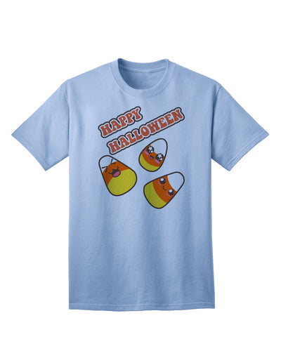 Happy Halloween: Adorable Candy Corn Themed Adult T-Shirt for Festive Celebrations-Mens T-shirts-TooLoud-Light-Blue-Small-Davson Sales