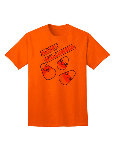 Happy Halloween: Adorable Candy Corn Themed Adult T-Shirt for Festive Celebrations-Mens T-shirts-TooLoud-Orange-Small-Davson Sales