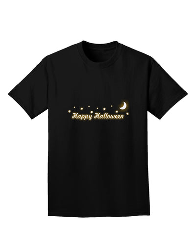 Happy Halloween Crescent Moon and Stars Adult Dark T-Shirt-Mens T-Shirt-TooLoud-Black-Small-Davson Sales