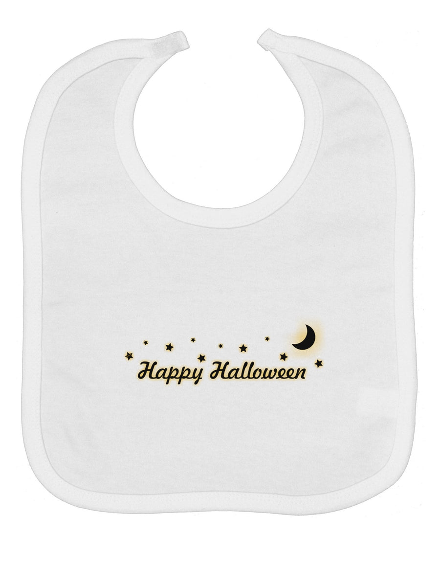 Happy Halloween Crescent Moon and Stars Baby Bib