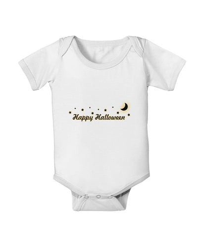 Happy Halloween Crescent Moon and Stars Baby Romper Bodysuit-Baby Romper-TooLoud-White-06-Months-Davson Sales