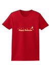 Happy Halloween Crescent Moon and Stars Womens Dark T-Shirt-TooLoud-Red-X-Small-Davson Sales