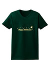 Happy Halloween Crescent Moon and Stars Womens Dark T-Shirt-TooLoud-Forest-Green-Small-Davson Sales