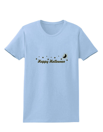 Happy Halloween Crescent Moon and Stars Womens T-Shirt-Womens T-Shirt-TooLoud-Light-Blue-X-Small-Davson Sales