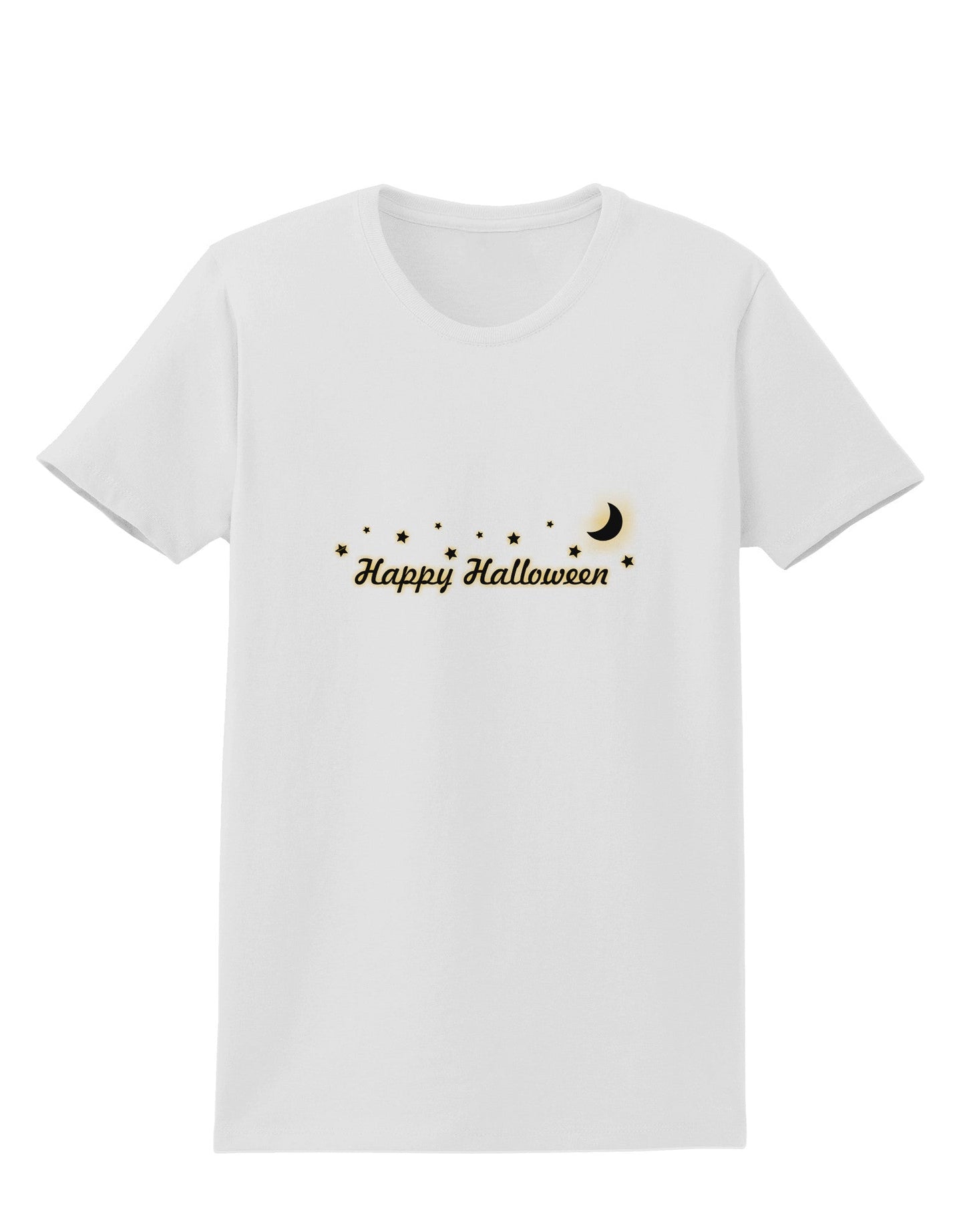 Happy Halloween Crescent Moon and Stars Womens T-Shirt-Womens T-Shirt-TooLoud-White-X-Small-Davson Sales