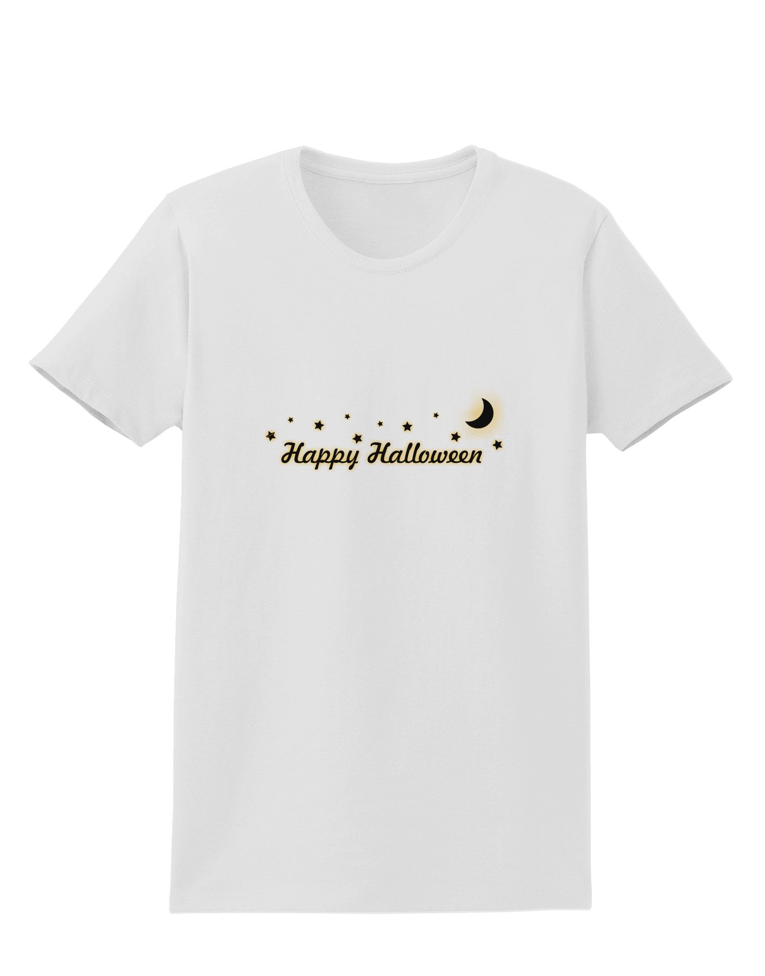 Happy Halloween Crescent Moon and Stars Womens T-Shirt-Womens T-Shirt-TooLoud-White-X-Small-Davson Sales