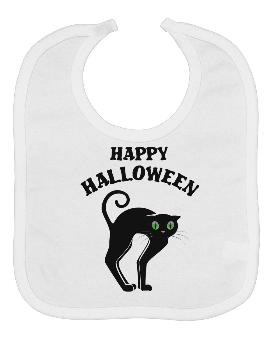 Happy Halloween Cute Black Cat Halloween Baby Bib