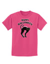 Happy Halloween Cute Black Cat Halloween Childrens Dark T-Shirt-Childrens T-Shirt-TooLoud-Sangria-X-Small-Davson Sales