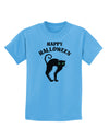 Happy Halloween Cute Black Cat Halloween Childrens T-Shirt-Childrens T-Shirt-TooLoud-Aquatic-Blue-X-Small-Davson Sales