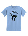 Happy Halloween Cute Black Cat Halloween Childrens T-Shirt-Childrens T-Shirt-TooLoud-Light-Blue-X-Small-Davson Sales