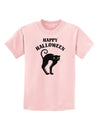 Happy Halloween Cute Black Cat Halloween Childrens T-Shirt-Childrens T-Shirt-TooLoud-PalePink-X-Small-Davson Sales