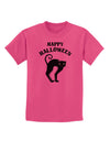 Happy Halloween Cute Black Cat Halloween Childrens T-Shirt-Childrens T-Shirt-TooLoud-Sangria-X-Small-Davson Sales