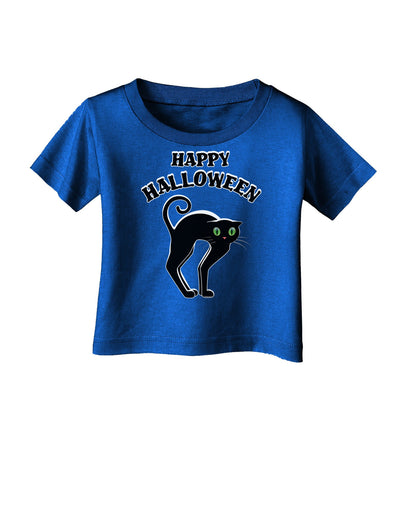 Happy Halloween Cute Black Cat Halloween Infant T-Shirt Dark-Infant T-Shirt-TooLoud-Royal-Blue-06-Months-Davson Sales