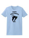 Happy Halloween Cute Black Cat Halloween Womens T-Shirt-Womens T-Shirt-TooLoud-Light-Blue-X-Small-Davson Sales