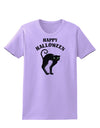 Happy Halloween Cute Black Cat Halloween Womens T-Shirt-Womens T-Shirt-TooLoud-Lavender-X-Small-Davson Sales