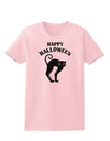 Happy Halloween Cute Black Cat Halloween Womens T-Shirt-Womens T-Shirt-TooLoud-PalePink-X-Small-Davson Sales