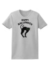 Happy Halloween Cute Black Cat Halloween Womens T-Shirt-Womens T-Shirt-TooLoud-AshGray-X-Small-Davson Sales