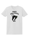 Happy Halloween Cute Black Cat Halloween Womens T-Shirt-Womens T-Shirt-TooLoud-White-X-Small-Davson Sales